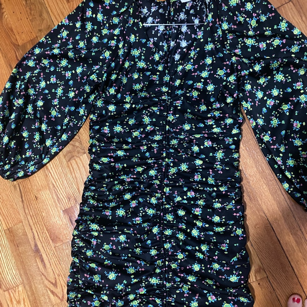 Sandro Black Floral Dress